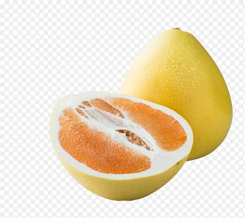 黄色切开的厚皮柚