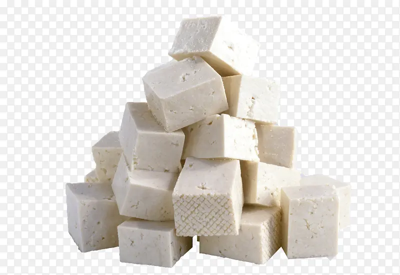 一堆白色方块嫩豆腐