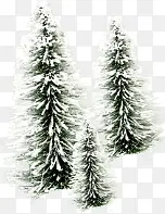创意合成元素结冰的松树