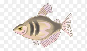 卡通热带鱼粉斑点小鱼