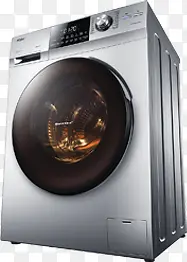 创意合成质感银色的洗衣机