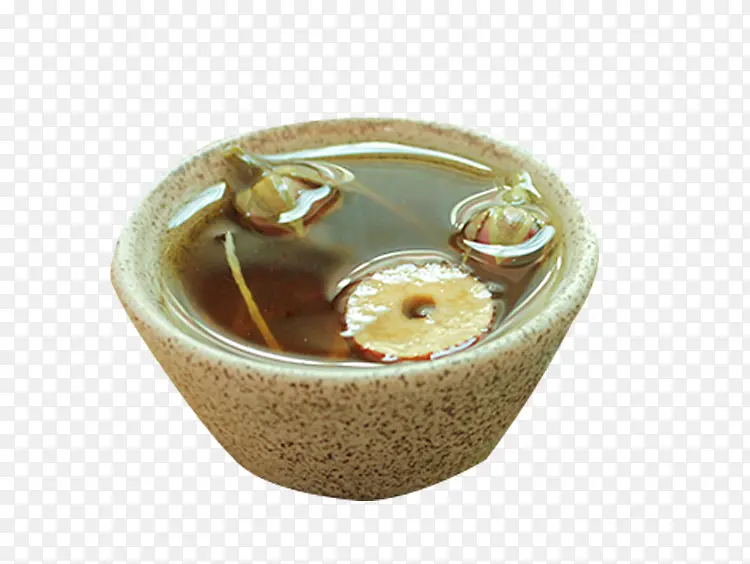 瓷碗里的姜茶素材