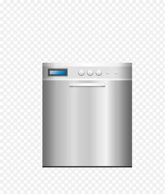 矢量银色家用电器全自动洗衣机