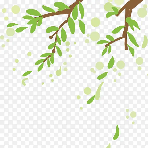 绿色清新装饰树枝设计图