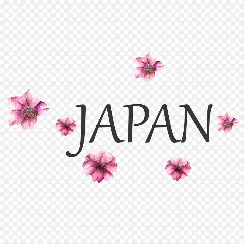 日本樱花开放元素