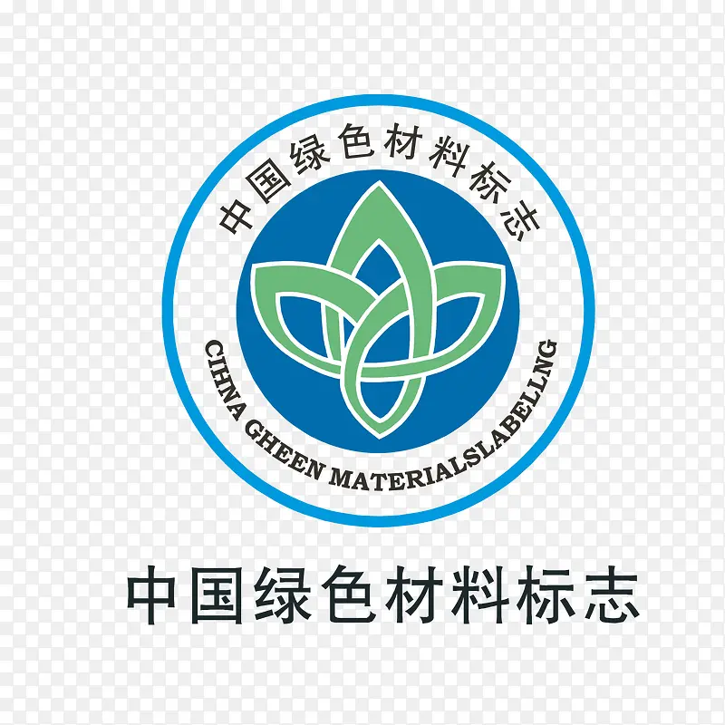 矢量卡通扁平化绿色材料标志