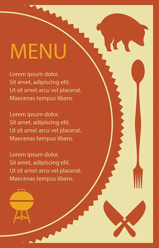 矢量西餐厅菜单设计