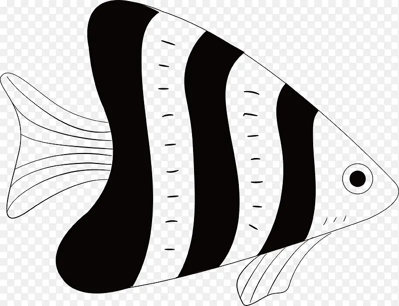 燕尾鱼手绘黑色海鲜鱼类矢量素材
