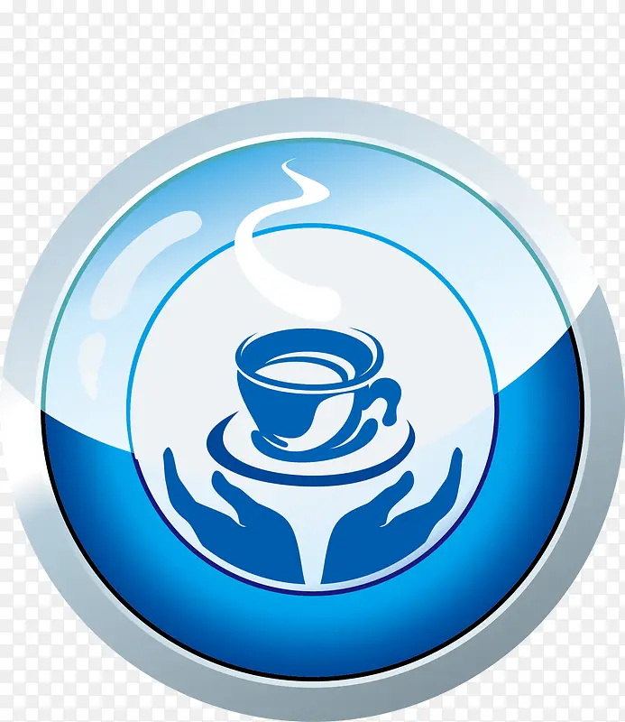 圆形咖啡厅logo蓝色