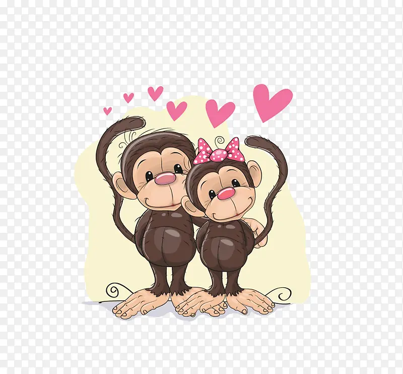 两只相爱的猴子