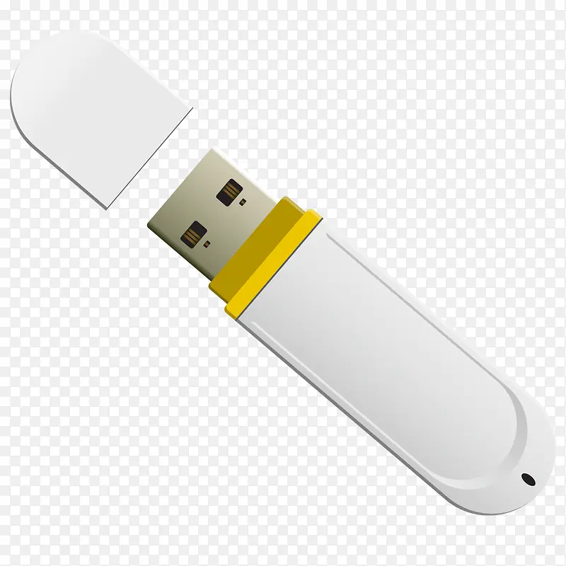 白色逼真USB存储器