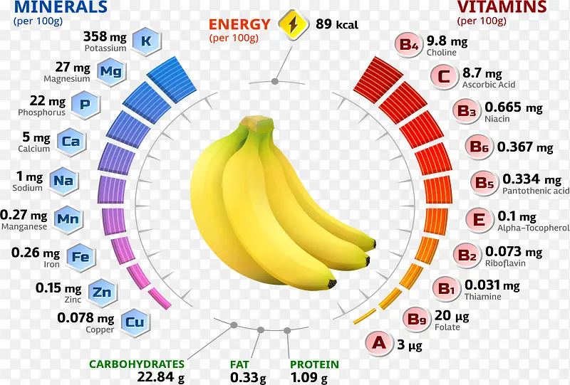 香蕉成分分析图表