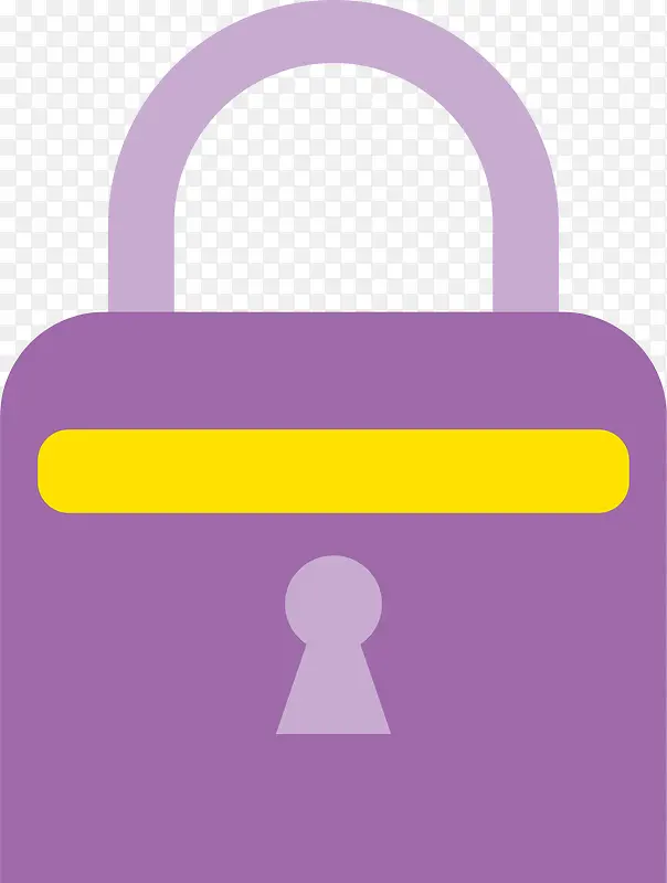 矢量手绘紫色锁