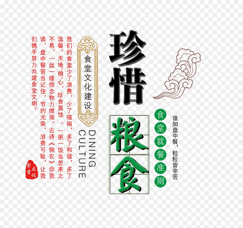 珍惜粮食文字排版