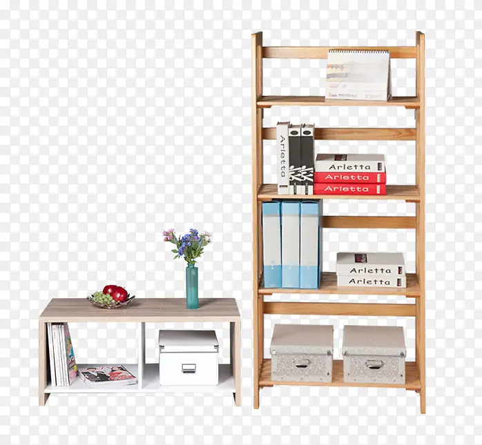 木质书柜与电脑桌