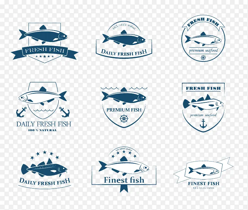 海洋鱼类水图标