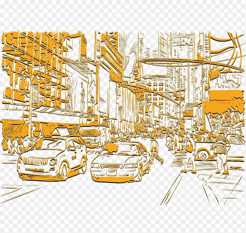 矢量立体街景素材