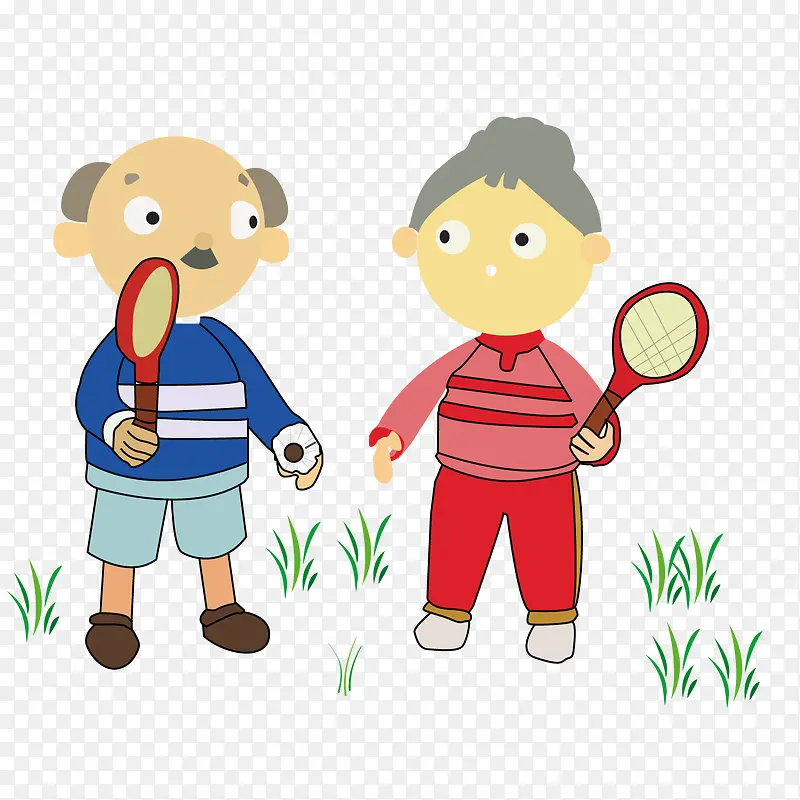 玩网球的老年人