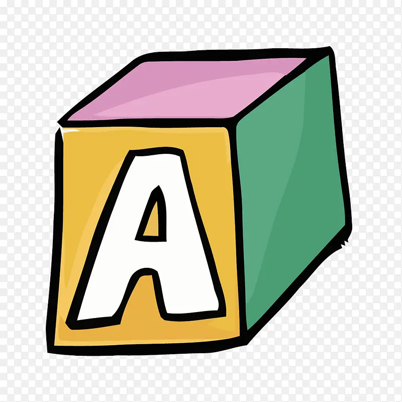 矢量儿童学字母正方体素材