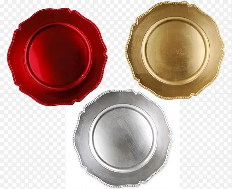 三个铝制盘子