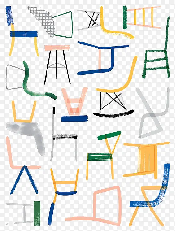 各种手绘椅子