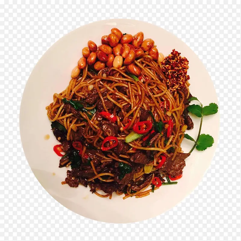 牛肉酱花生牛肉炒面
