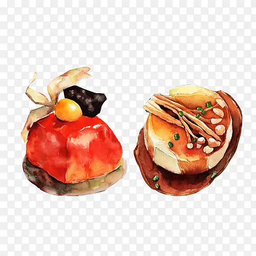 肉食创意菜品手绘画