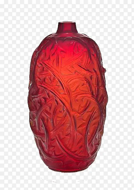 红色透明花瓶