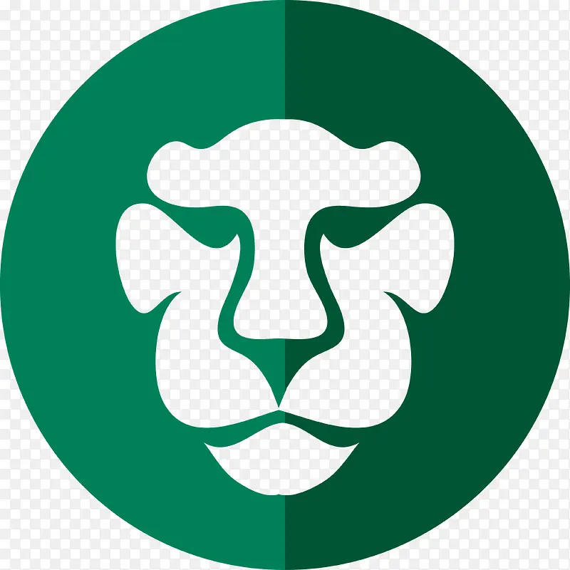 创意绿色狮子动物图