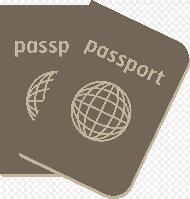 咖啡色卡通护照