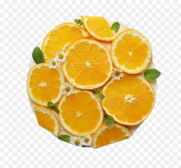 一碟柳橙片图片素材