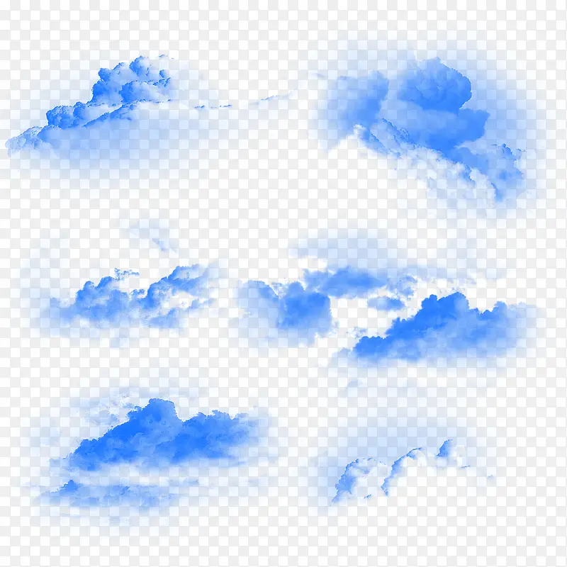 天空中蓝色的云朵png素材