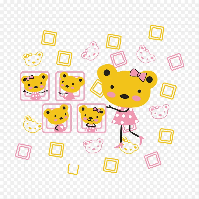 小熊服装印花矢量图