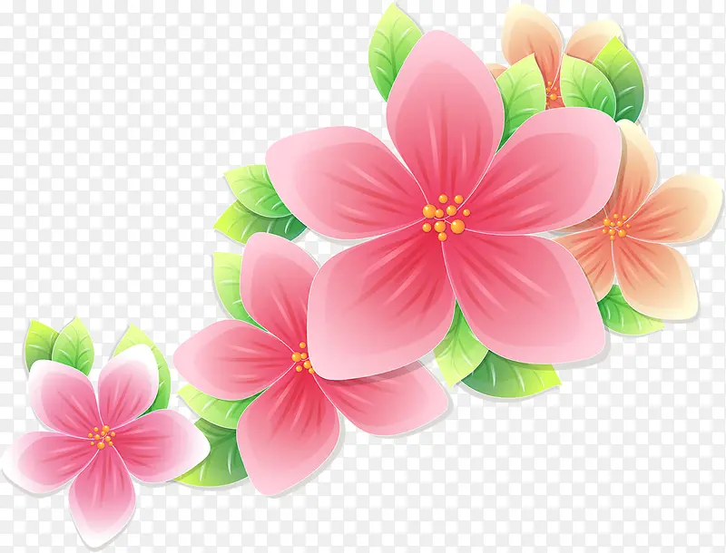 手绘粉色花卉艺术展架