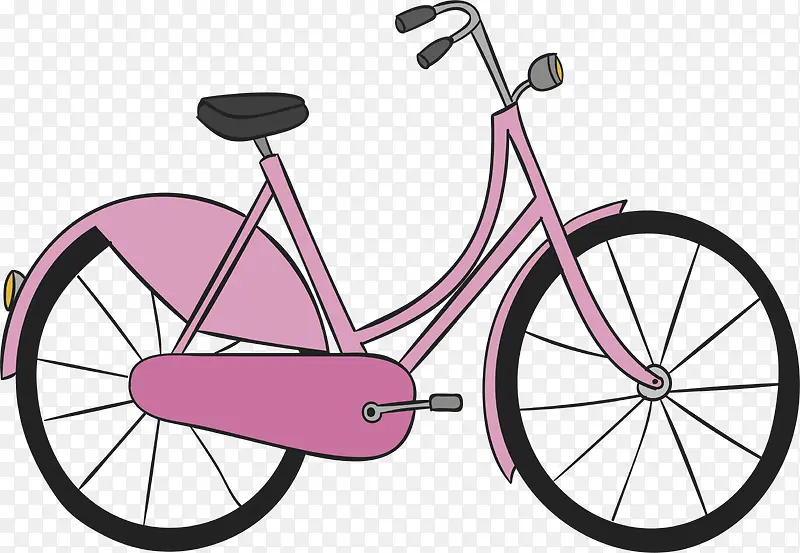 粉红色手绘女士单车