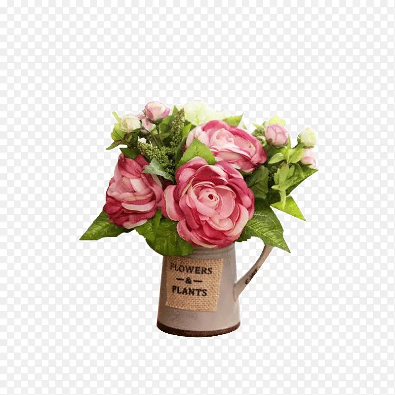 花瓶玫瑰花套装摆件