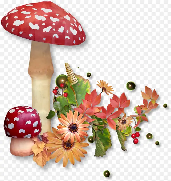 红白点蘑菇装饰
