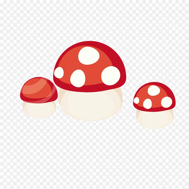 红色白点卡通蘑菇