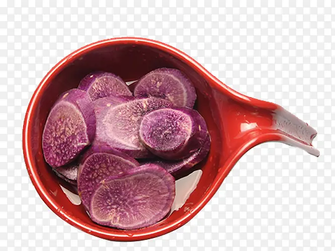 容器里的紫薯片