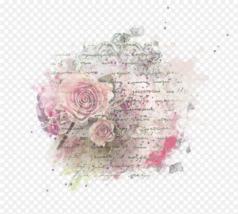 粉色玫瑰信笺素材