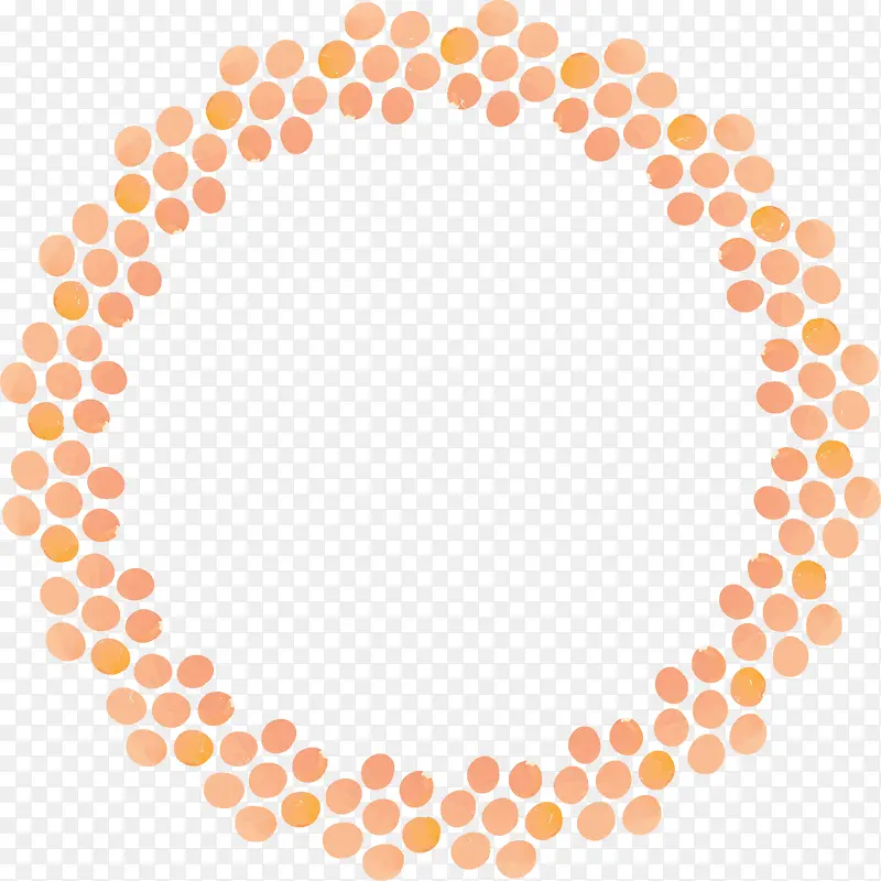 橙色春季圆圈花环