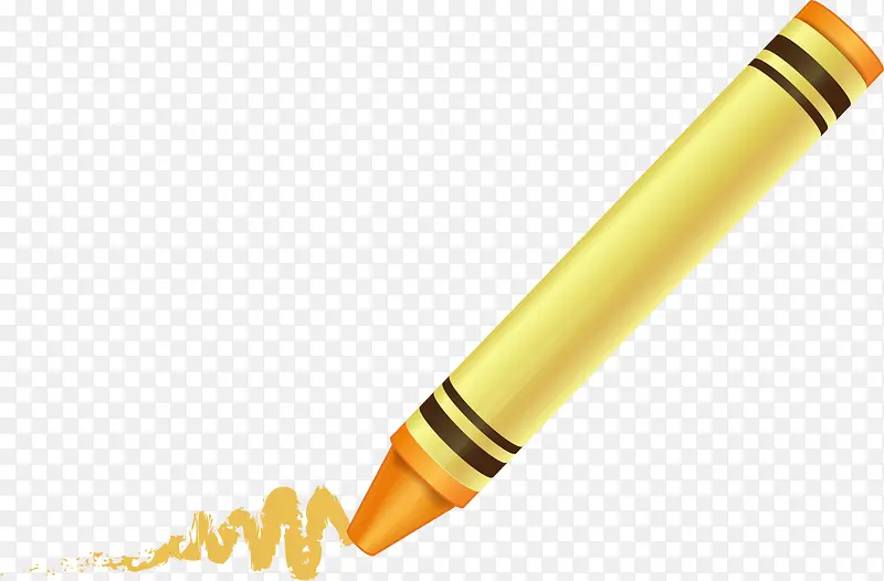 黄色绘画蜡笔