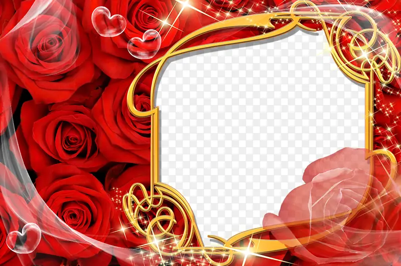 红色玫瑰相框装饰
