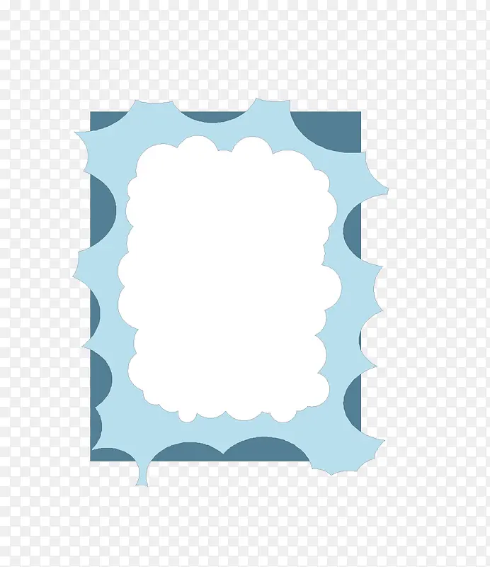 矢量卡通扁平化长方形蓝色文本框