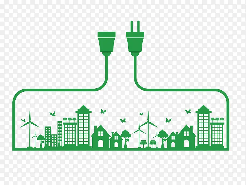 绿色节能环保建筑图案