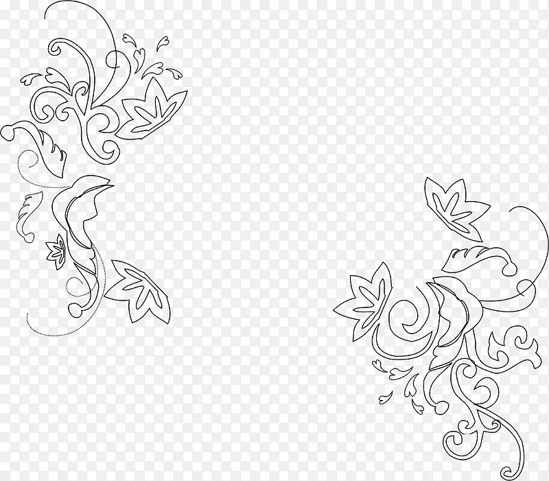 古典花纹时尚花纹 手绘线条花纹