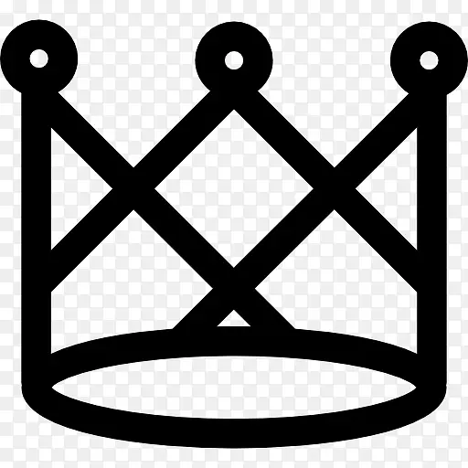 王冠由纵横交错的线条和圆圈变图标
