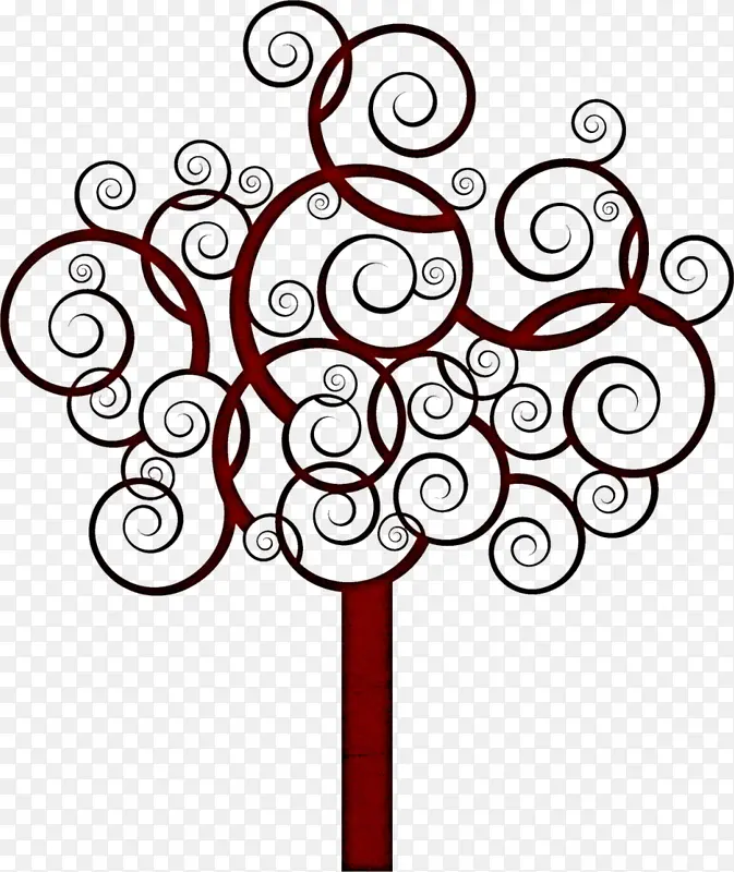 手绘圈纹树木