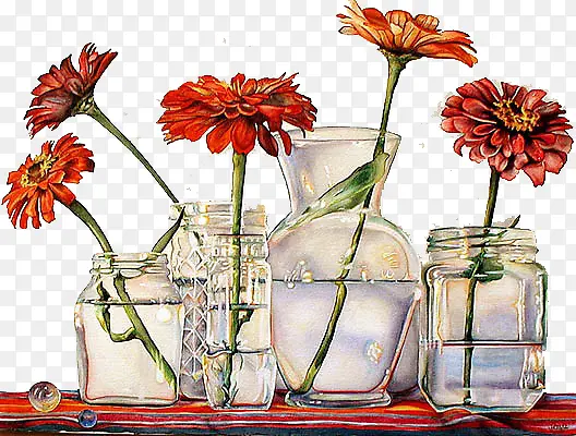 玻璃瓶里的花