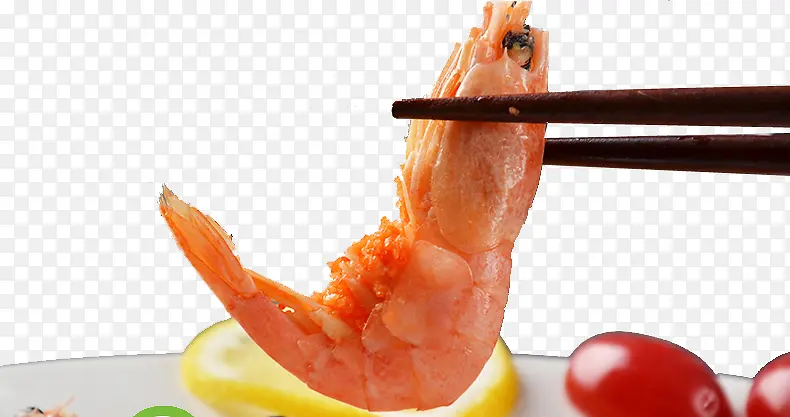 海鲜广告筷子夹虾